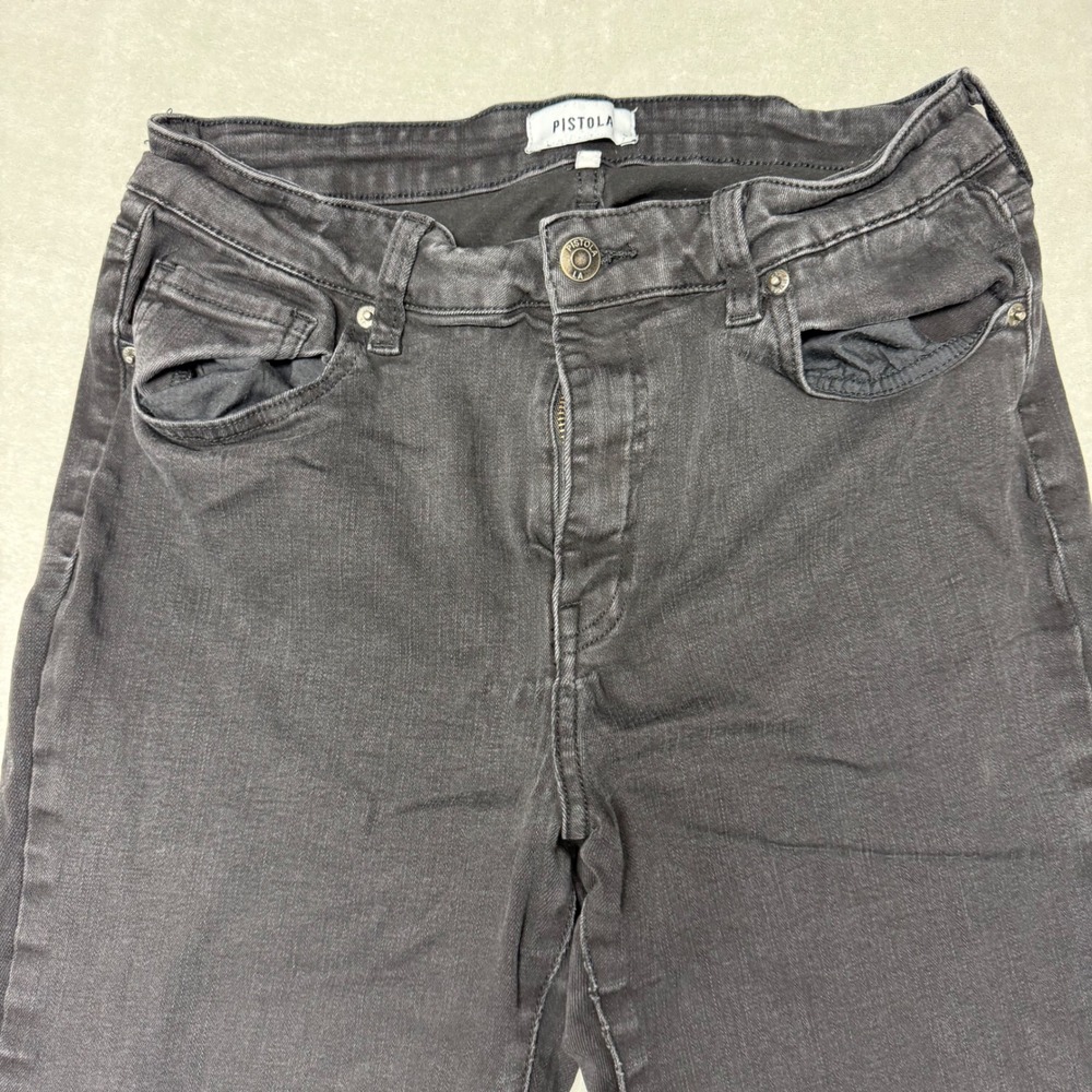 Pistola Skinny Jeans Womens 31 Black Faded High Rise Stretch P6731BEM-SBK - Picture 7 of 12